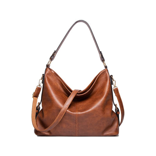 A brown Elegant Women Retro Handbag vintage Tote Satchels Shoulder Hobo Bag