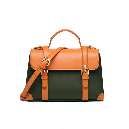 A Green Vegen Leather Crossbody Shoulder Bag Retro Handbag for Women Stylish